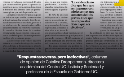 «Respuestas severas, pero inefectivas», Catalina Droppelmann en La Segunda