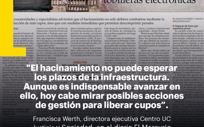 Francisca Werth se refirió al hacinamiento de las cárceles, en el diario El Mercurio